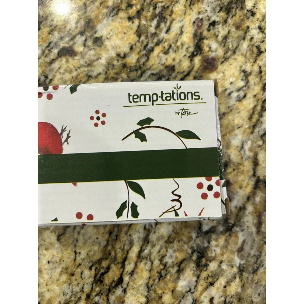 Temptations Christmas Poinsettias Silicone Spatula With Wooden Handle New In Box